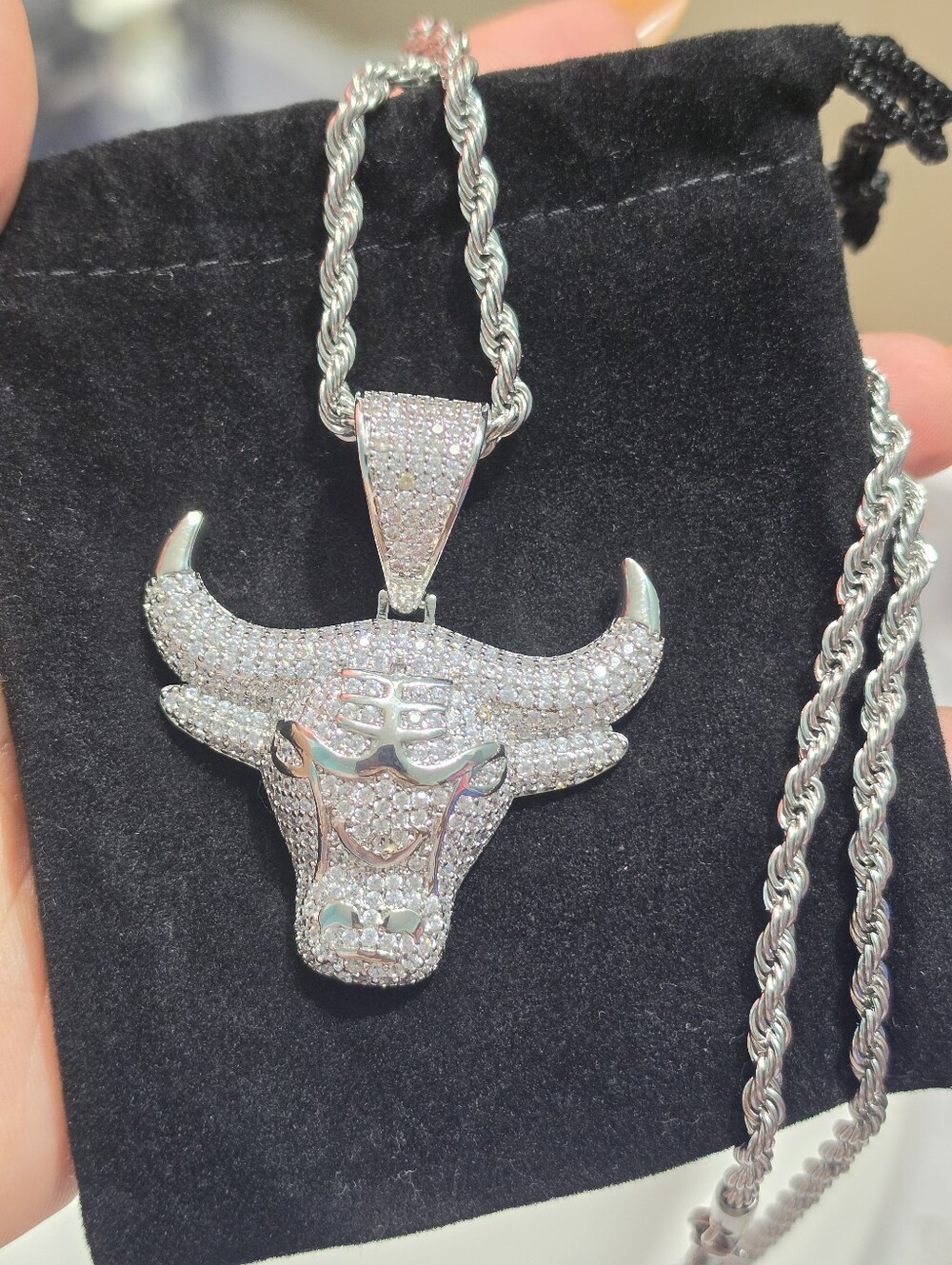 Silver Bull Head Pendant Necklace - Men Accessories